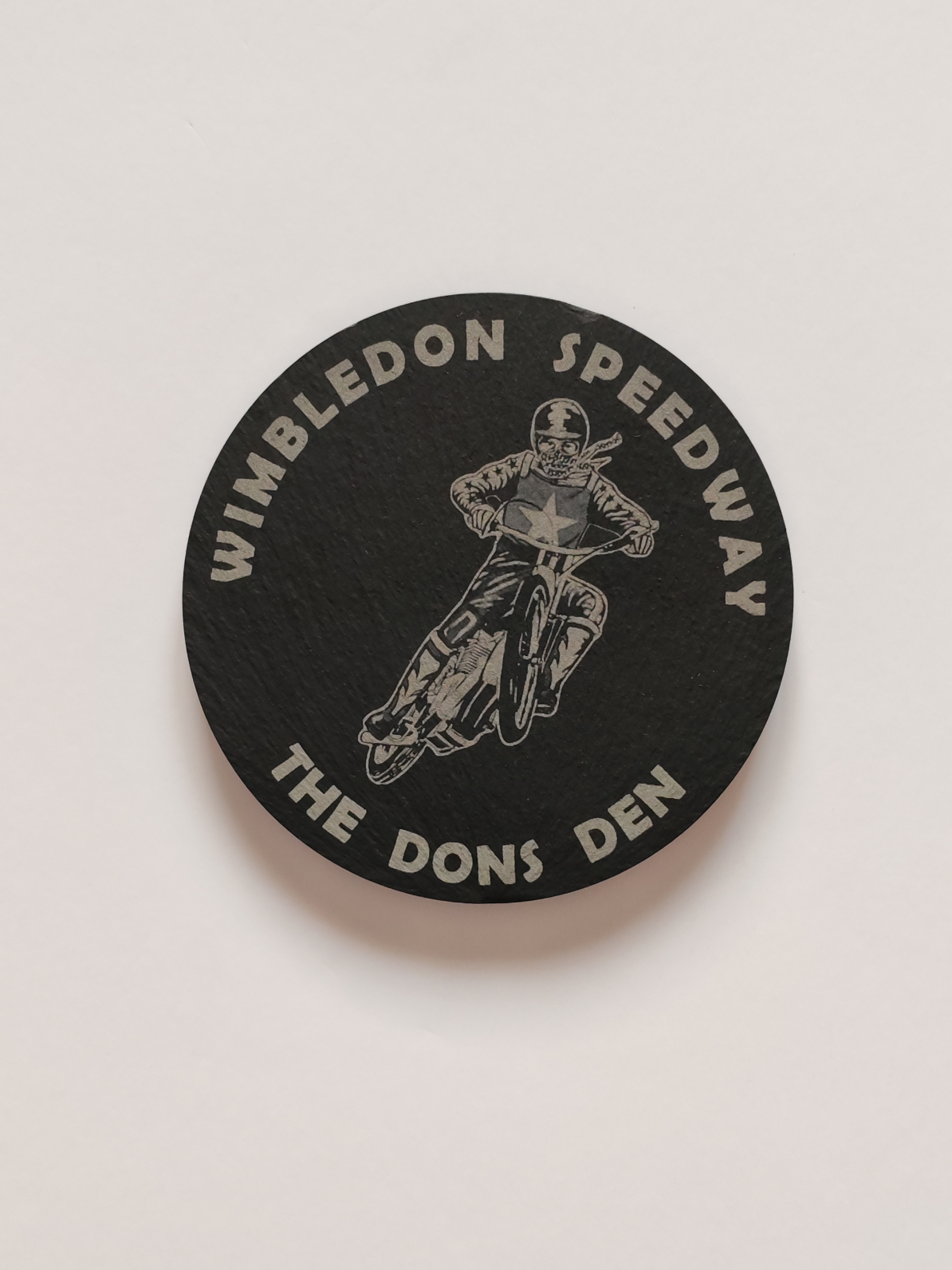 Wimbledon speedway Slate coaster 10cm